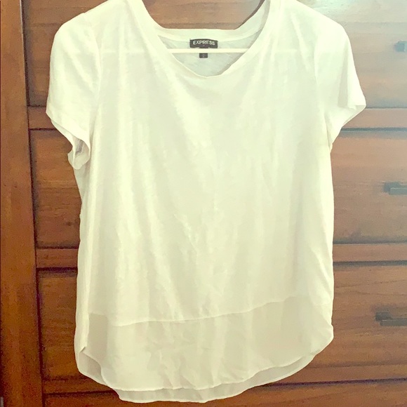 Express Tops - EXPRESS white silk / cotton versatile top size Med